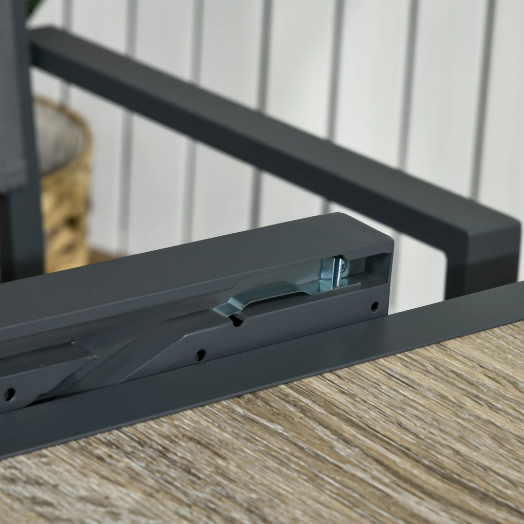 Outsunny Masă de Grădină Extensibilă 80/160x80x75 cm, Masă de Dining pentru 6 Persoane Dreptunghiulară din Aluminiu cu Blat din Plastic, pentru Terasă, Balcon și Exterior, Bej | Aosom Romania