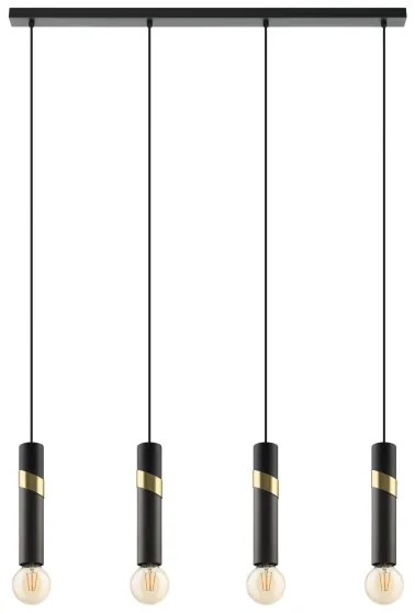 Lustră pe cablu Eglo 39936 CEDRAL 4xE27/40W/230V negru/auriu