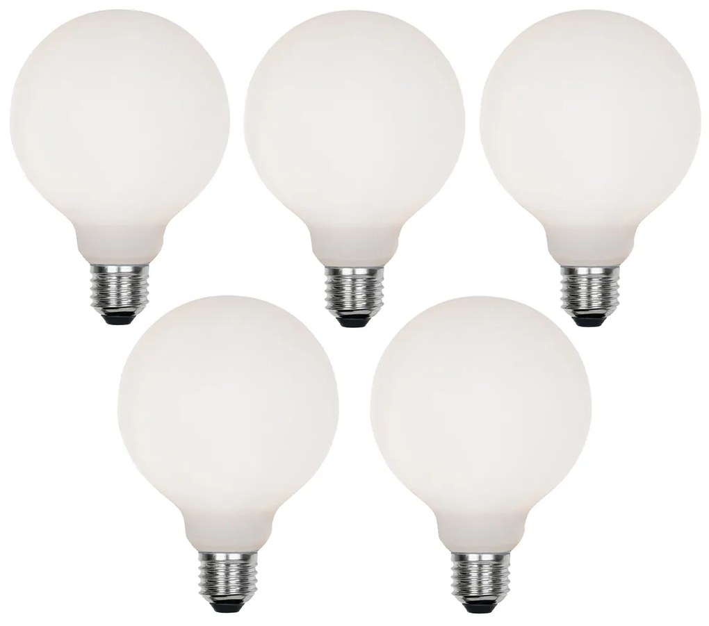 Set de 5 becuri LED E27 reglabile G95 mat 4W 430lm 2200-4000K