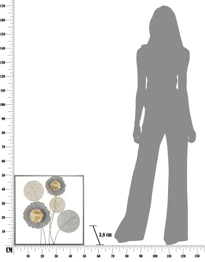 Decorațiune metalică pentru perete Mauro Ferretti Squity, 50 x 50 cm