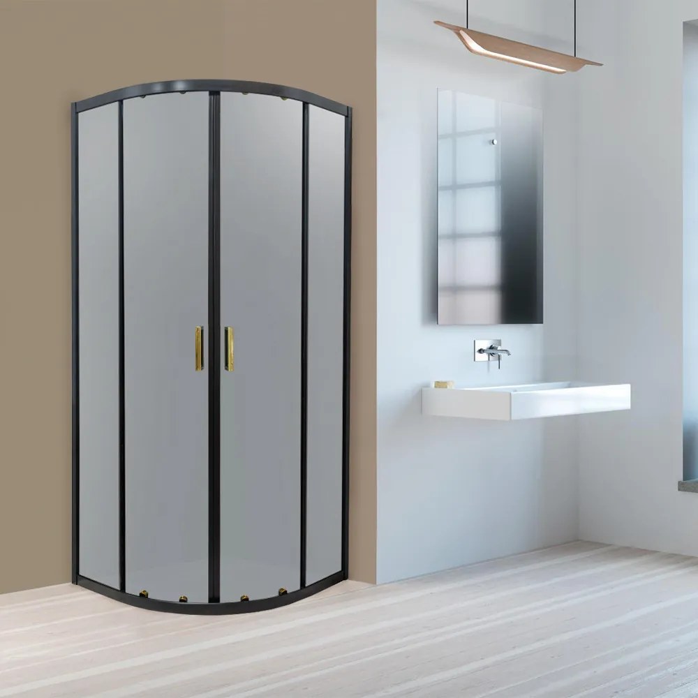 Cabină de duș curbată Tiara Gold 80 fără cădiță