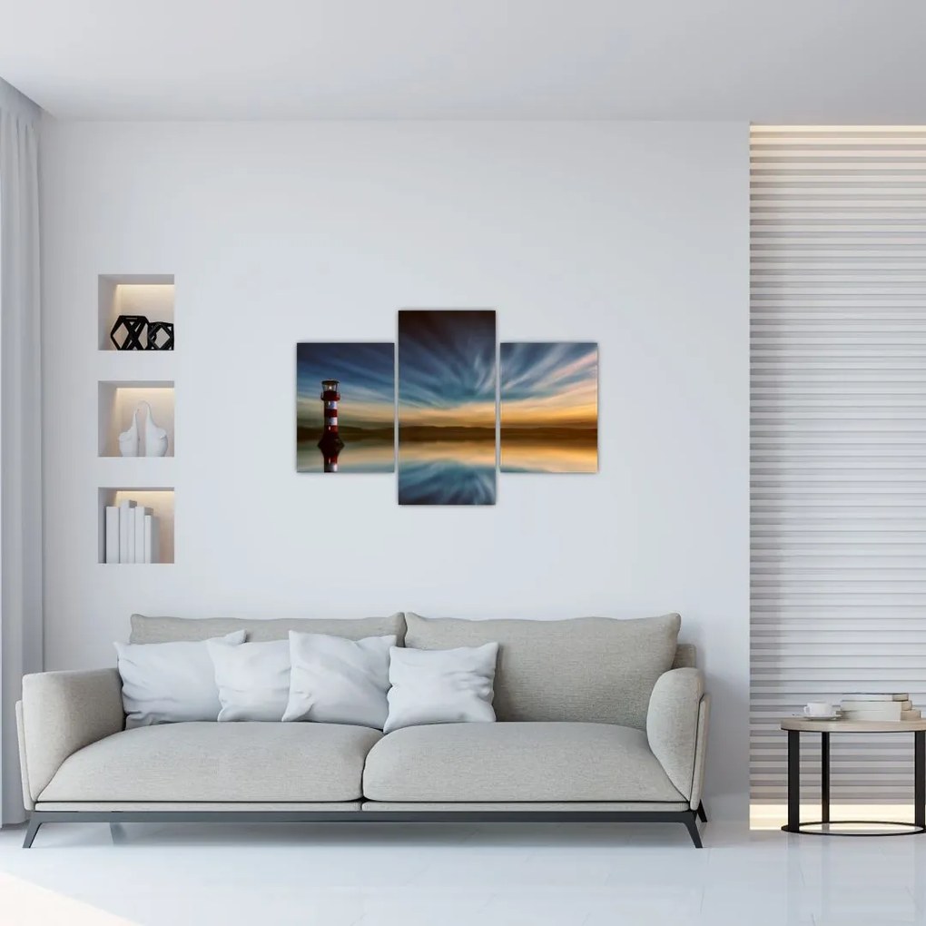 Tablou cu farul în mare (90x60 cm)