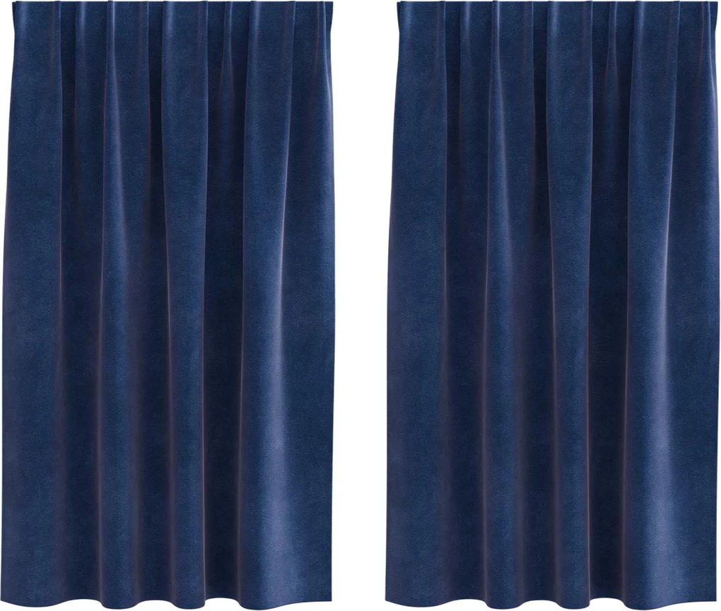 vidaXL Perdele opace 2 pcs Albastru închis 140 x 175 cm Catifea