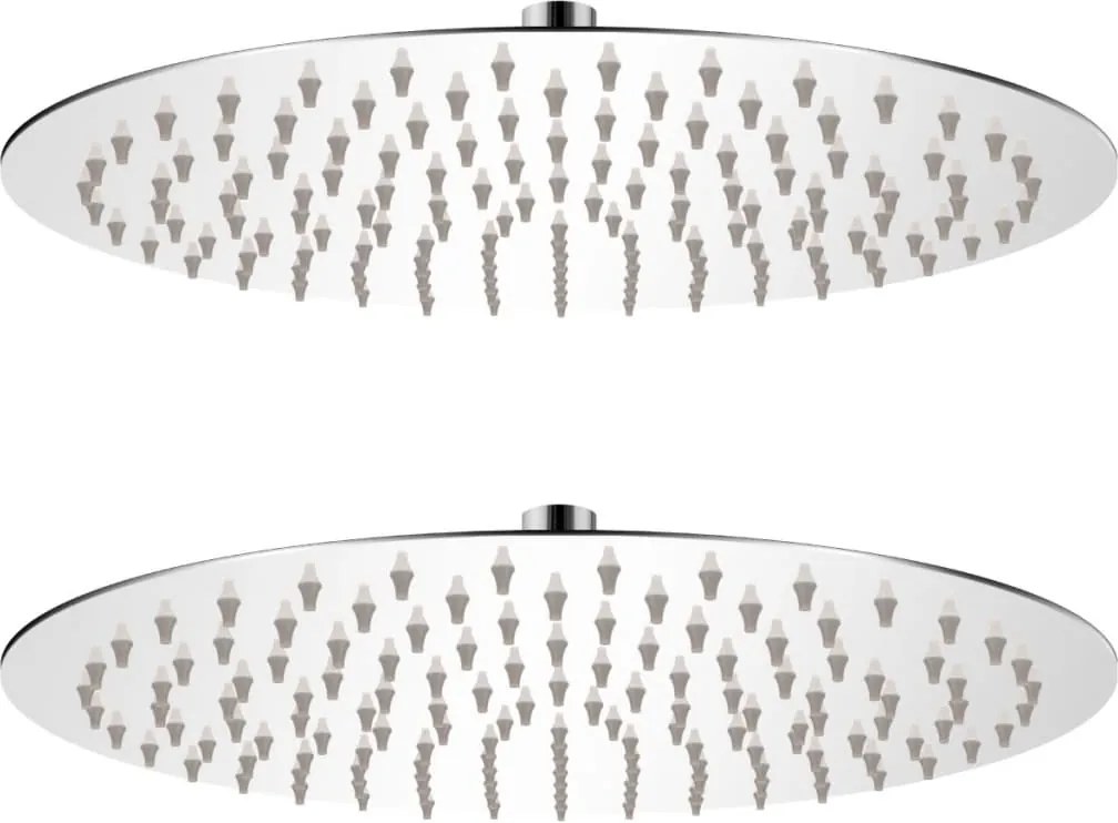 vidaXL Cap de duș tip ploaie, 2 buc., Ø 30 cm, oțel inoxidabil