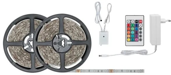 Bandă dimabilă LED RGB/28W Paulmann 78980 SIMPLED 10m 230V + telecomandă