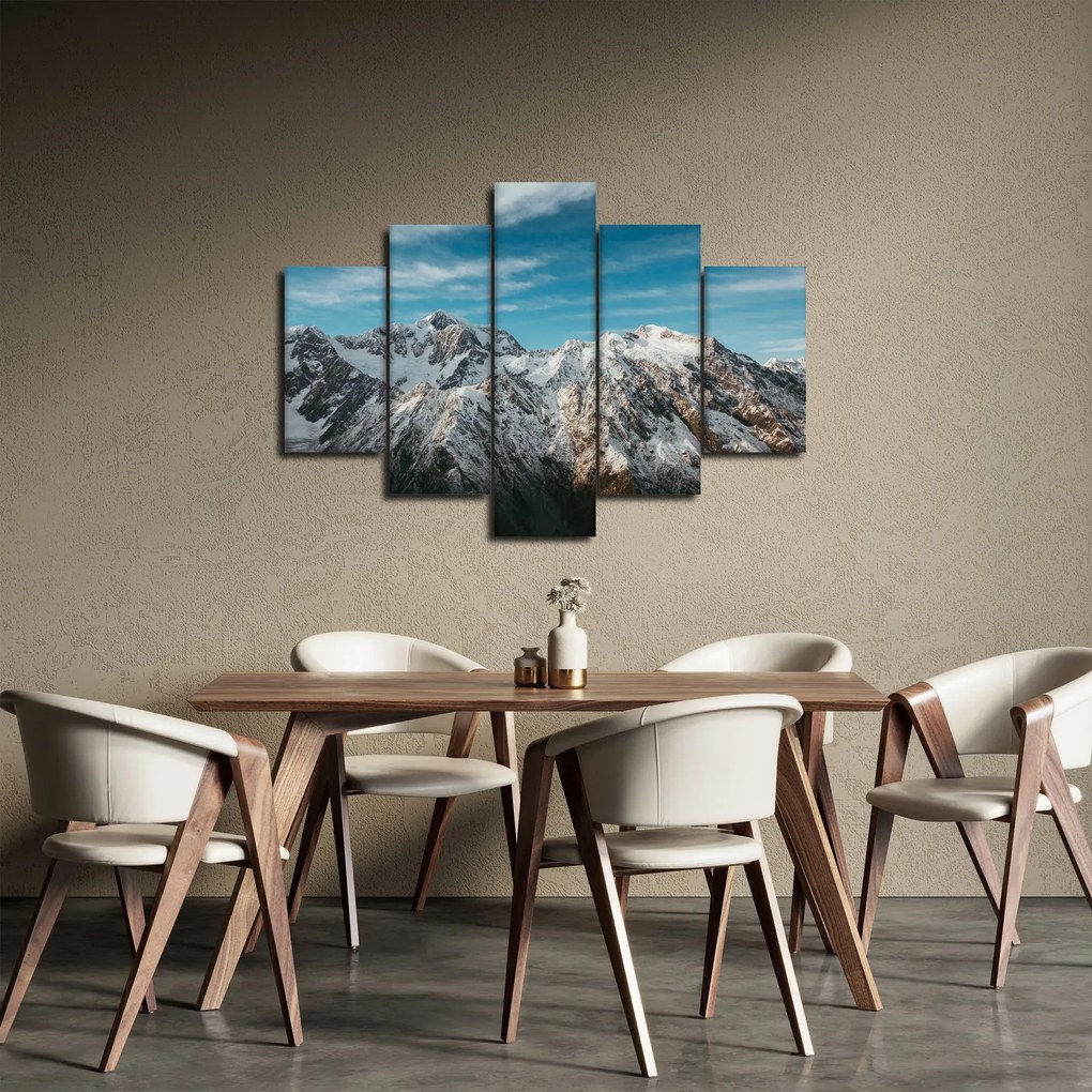 Tablou cu vârfuri înzăpeziți, Fiordland (150x105 cm)