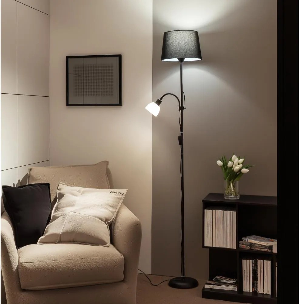 Brilagi - Lampadar CERIA 2 în 1 1xE27/100W/230V + 1xE14/25W, negru