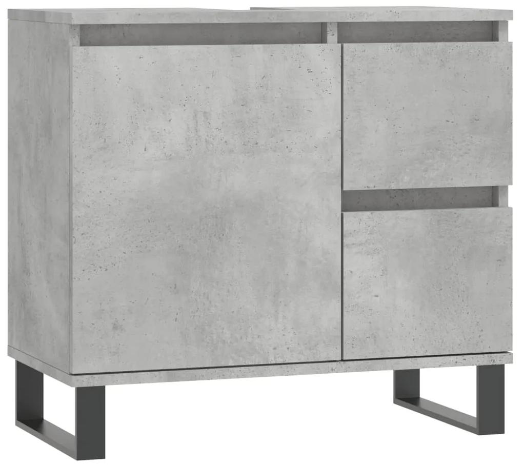 831616 vidaXL Dulap de baie, gri beton, 65x33x60 cm, lemn prelucrat