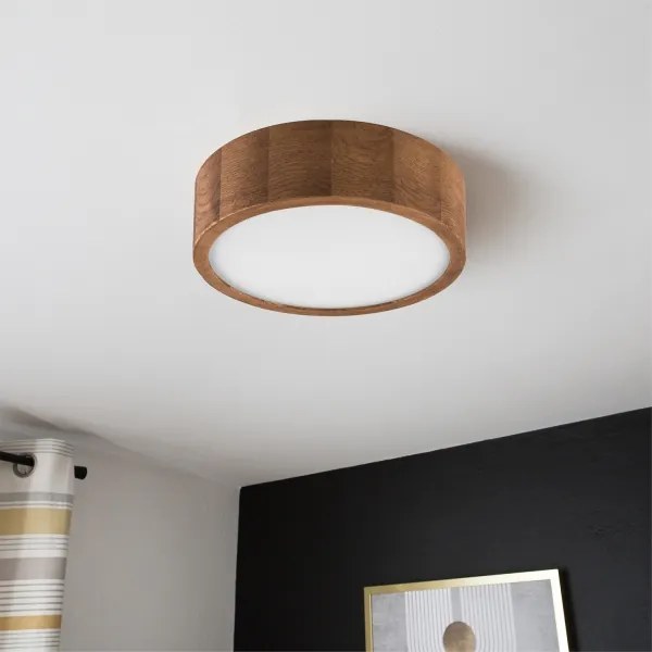 Brilagi - Plafonieră LED RGBW dimabilă CARVALHO 1xE27/9W/230V Wi-Fi, stejar, Ø 27,5 cm