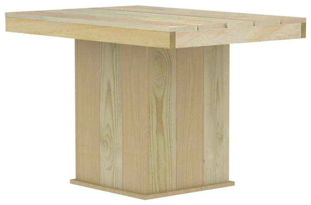 Set mobilier de exterior, 3 piese, lemn de pin tratat 2x banca + masa, 1