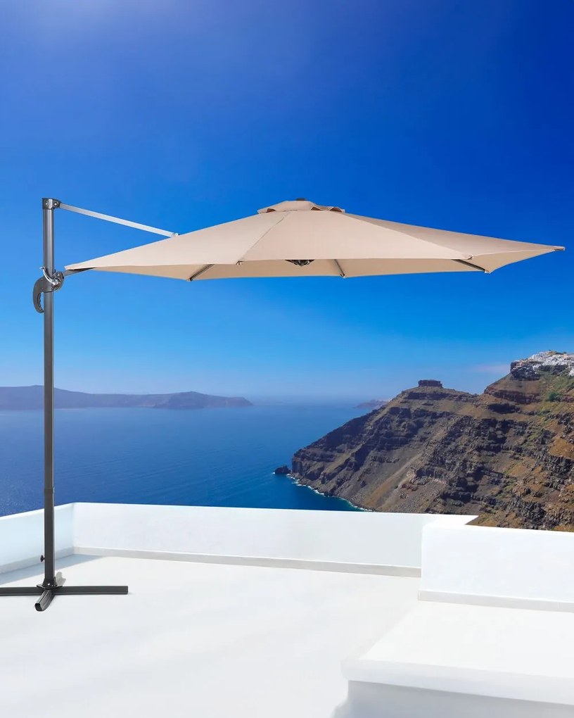 Umbrelă de grădină 300 cm SAVISSI (aluminiu) (bej). 1019416