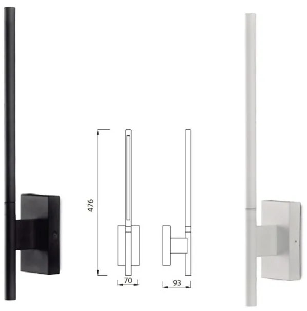 Aplica LED design liniar minimalist TORCH alba