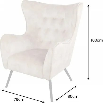 Fotoliu design elegant Amsterdam, catifea sampanie