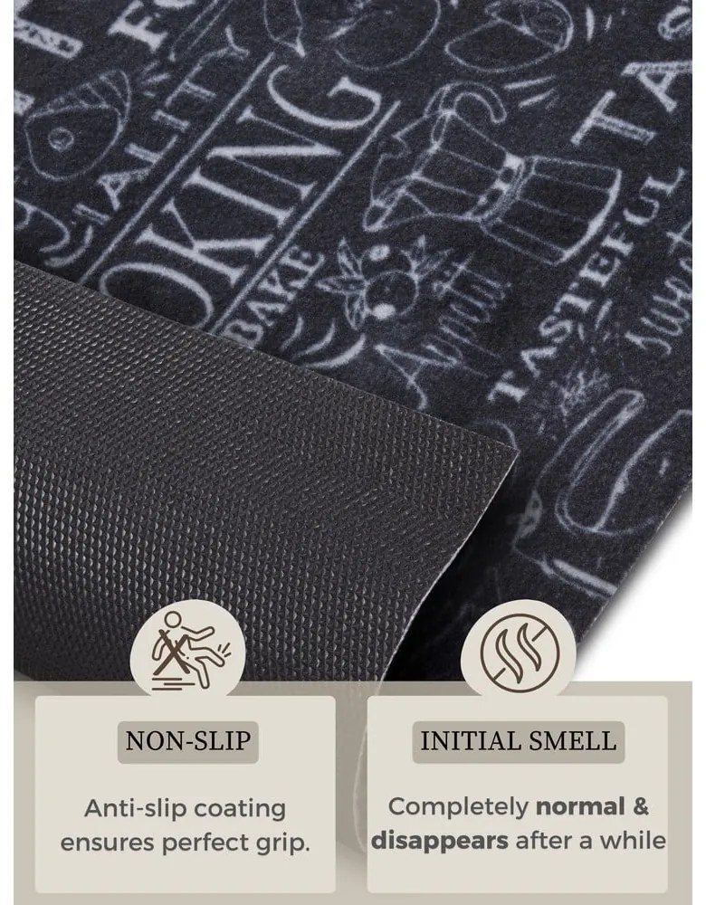 Covor negru de tip traversă 50x150 cm Wild Kitchen Board – Hanse Home