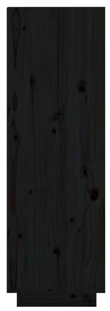 Pantofar, negru, 34x30x105 cm, lemn masiv de pin 1, Negru, 1, Negru
