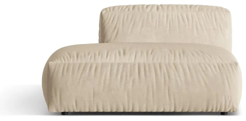 Modul pentru canapea modulară bej cu tapițerie din catifea (cu colț pe partea stângă) Martina – Micadoni