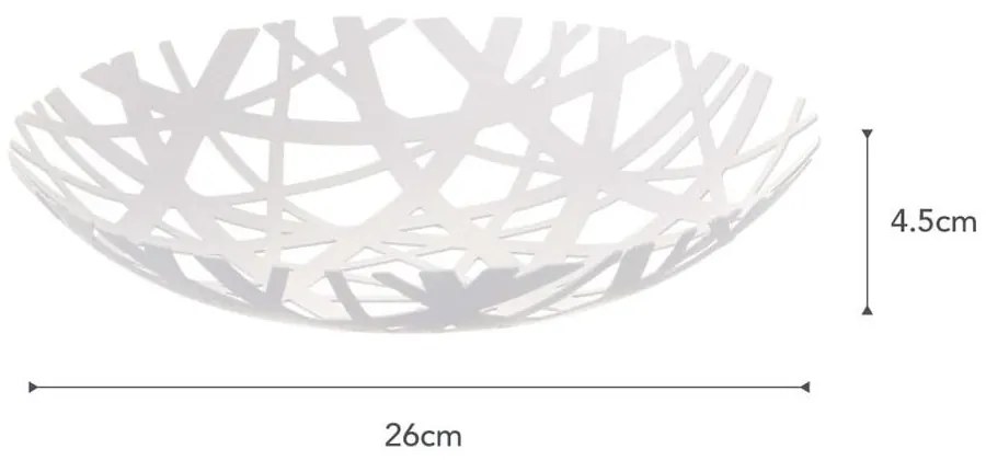 Bol pentru fructe YAMAZAKI Tower, alb, ø 26 cm