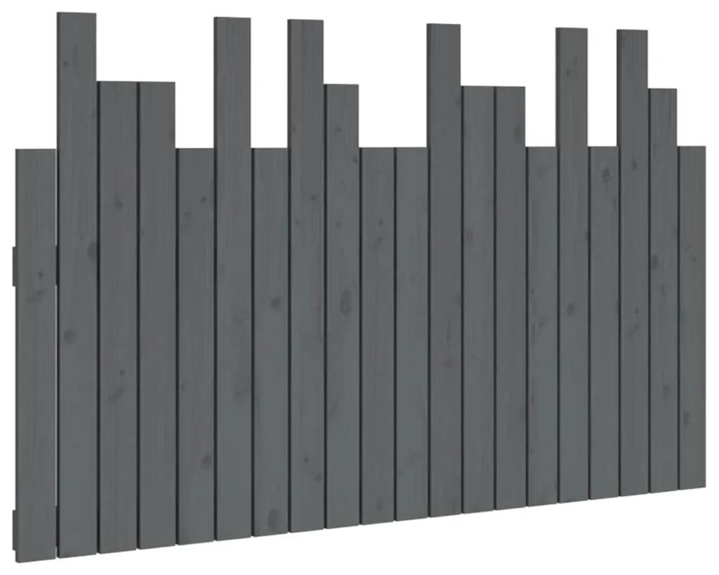 824790 vidaXL Tăblie de pat pentru perete, gri, 127,5x3x80 cm, lemn masiv pin