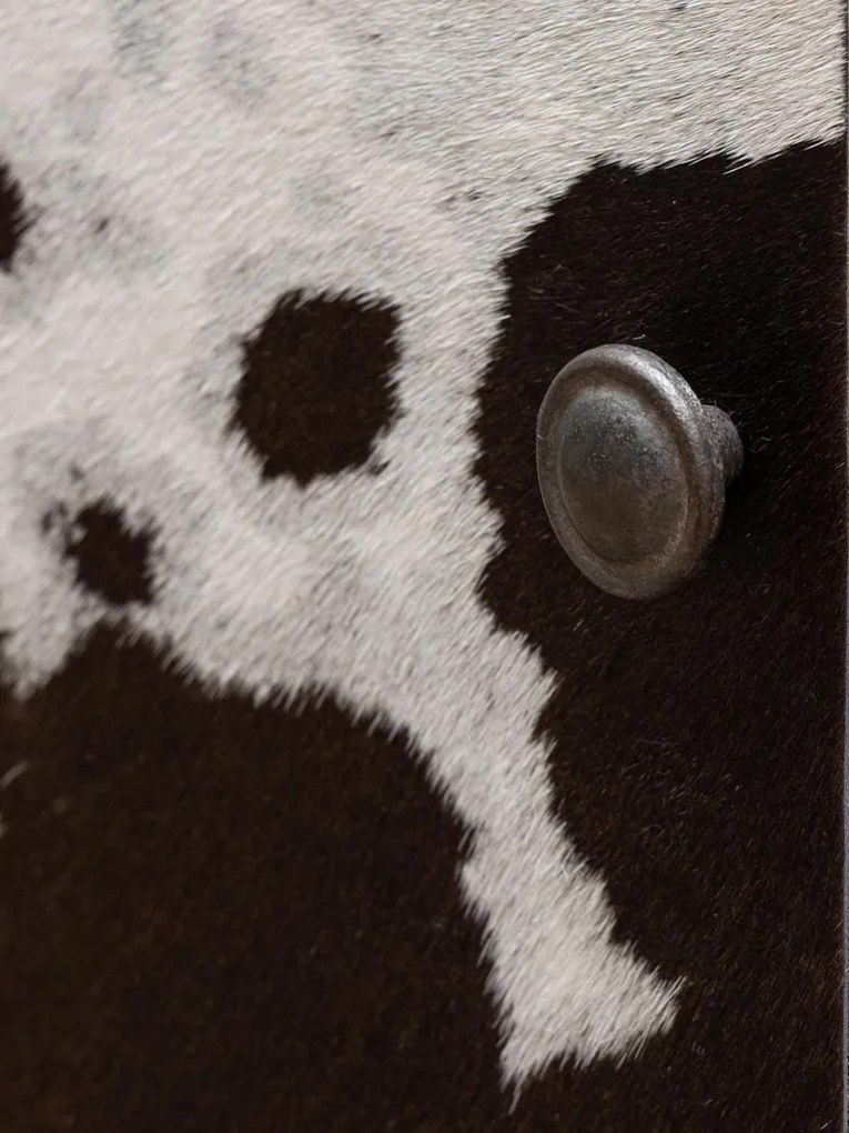 Dulap din par natural de bovine si metal, cu 2 usi, Ontario