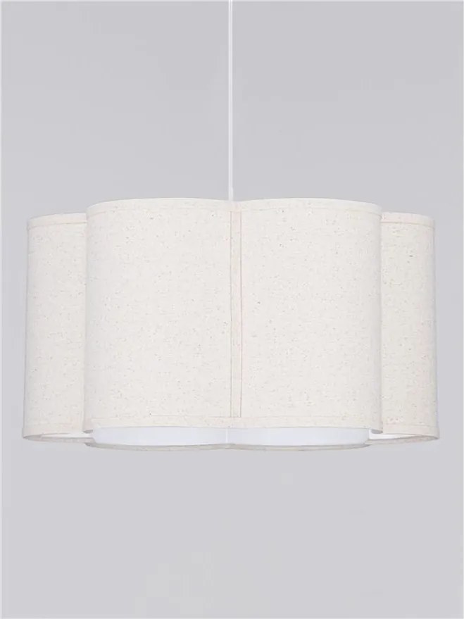 Lustra suspendata cu abajur textil bej BLOOSY