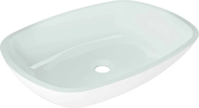 Mexen Araks chiuvetă de sticlă pe blat 54 x 39 cm, albă - 24155430
