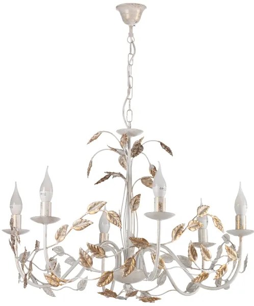 Lustră pe lanț ONLI COLLANA 6xE14/6W/230V alb/auriu