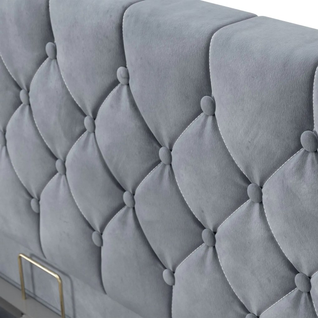 Jusky Pat tapitat Nizza 180x200 - gri inchis