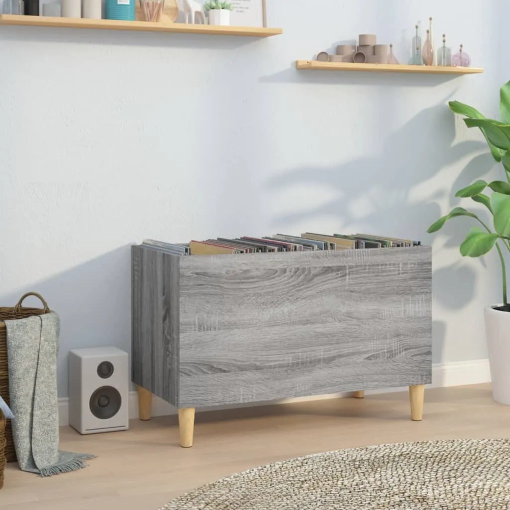 vidaXL Dulap pentru discuri gri sonoma 74,5x38x48 cm lemn prelucrat