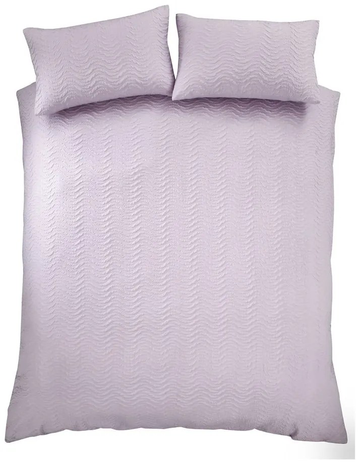 Lenjerie de pat mov lavandă pentru pat dublu 200x200 cm Heatset Wave – Catherine Lansfield