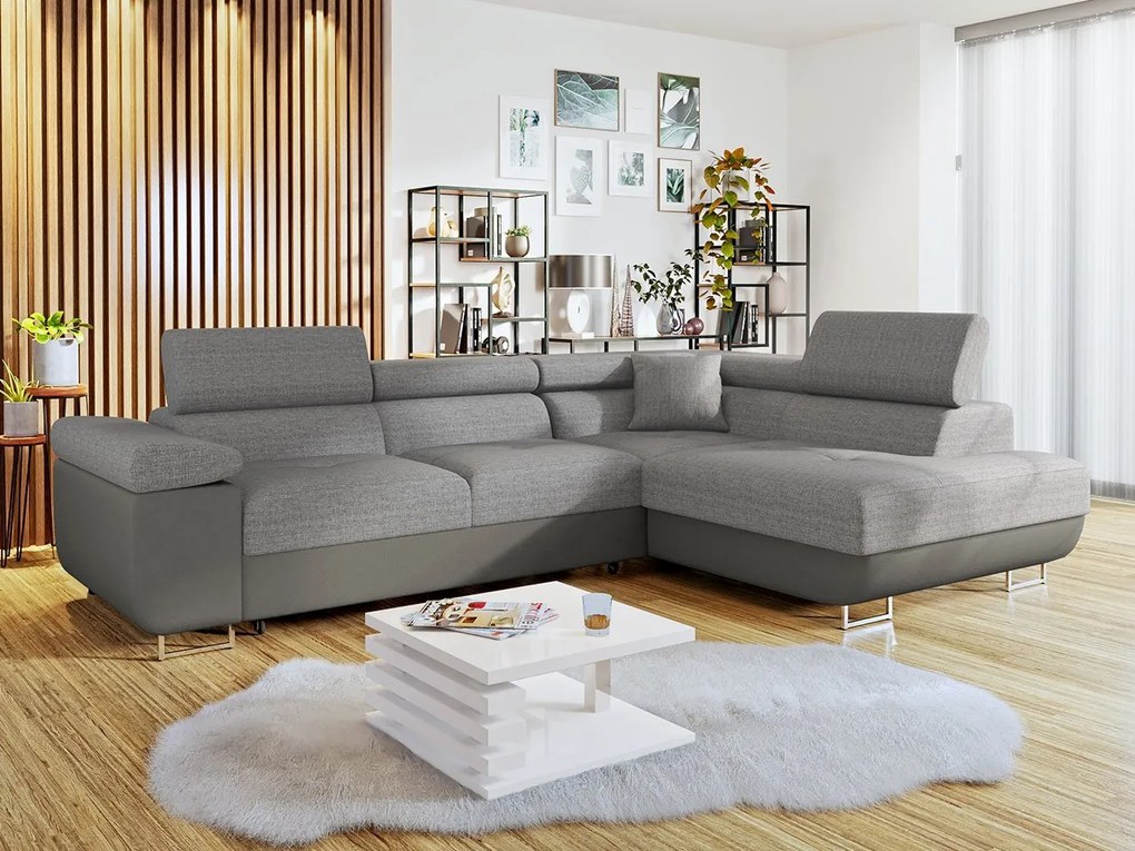 Colțar extensibil Talvio (D) (soft 029 (gri) piele ecologică + lux 05). 1051117