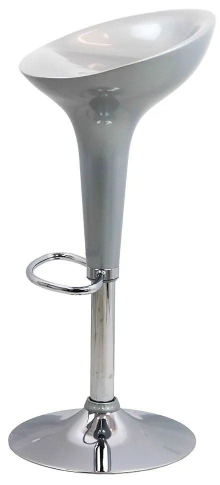 Scaun de bar argintiu ABS 101 - Elegant, Reglabil, Suport pentru Picioare