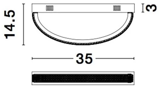 Aplica de perete LED design modern elegant GRANIA auriu