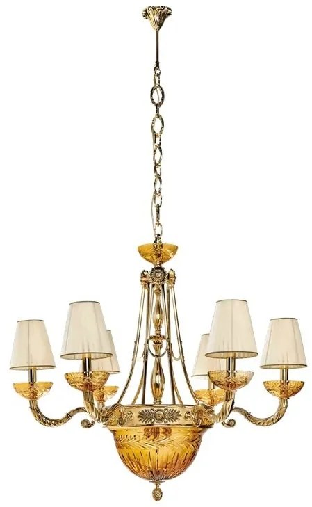 Candelabru cu 6 brate clasic LUX realizat manual Amber