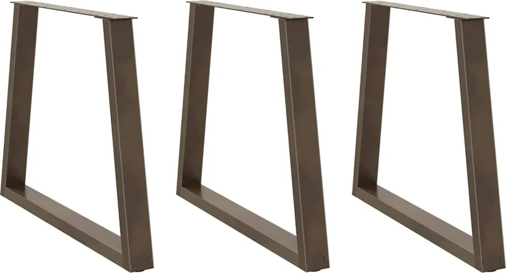 vidaXL Picioare de masă în formă de V, 3 buc., oțel natural, 70x(72-73,3) cm