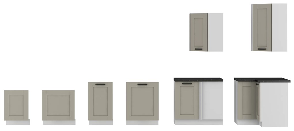Dulap inferior de bucătărie de colț Lucid 89 x 89 DN 1F BB (claygrey + alb). 1045435