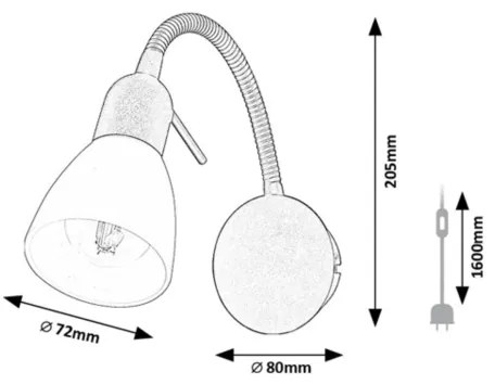 Rabalux 73090 - Aplica de perete SOMA 1xE14/40W/230V