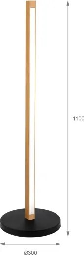 Lampă de podea LED VERDE LED/18W/230V 3000K stejar/negru