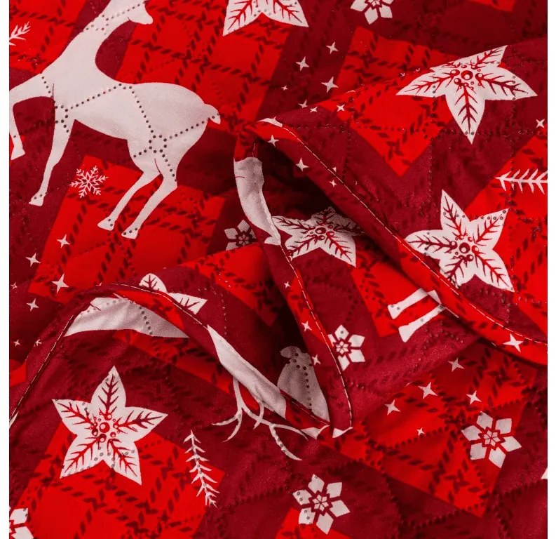 Cuvertura de pat cu model VELVET CHRISTMAS, rosu Dimensiune: 220 x 240 cm
