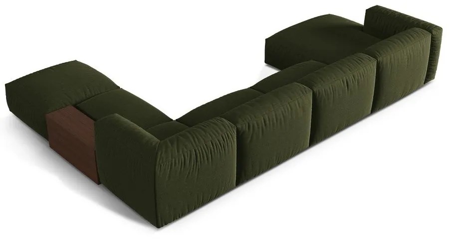 Colțar modular verde (cu colț pe partea dreaptă/în formă de "U") Martina – Micadoni Home