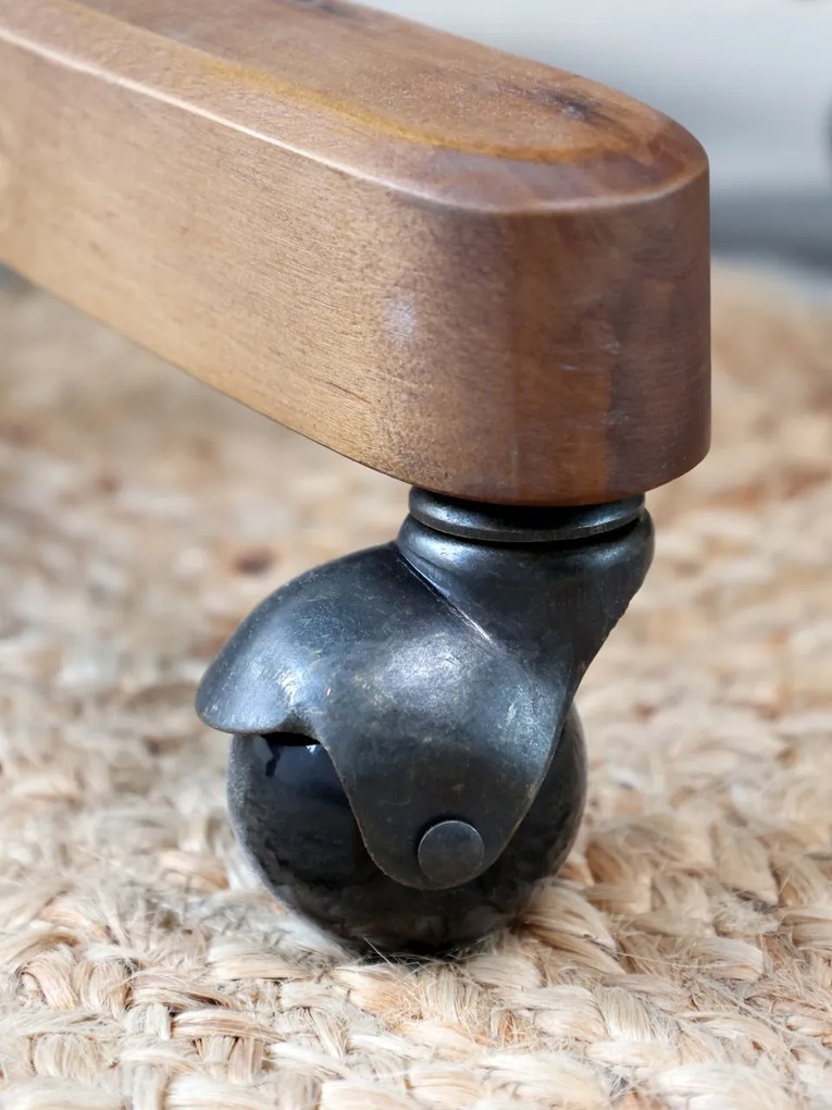Scaun de birou, din lemn de mesteacan si rattan, cu spatar inalt, natur, cu aspect vintage