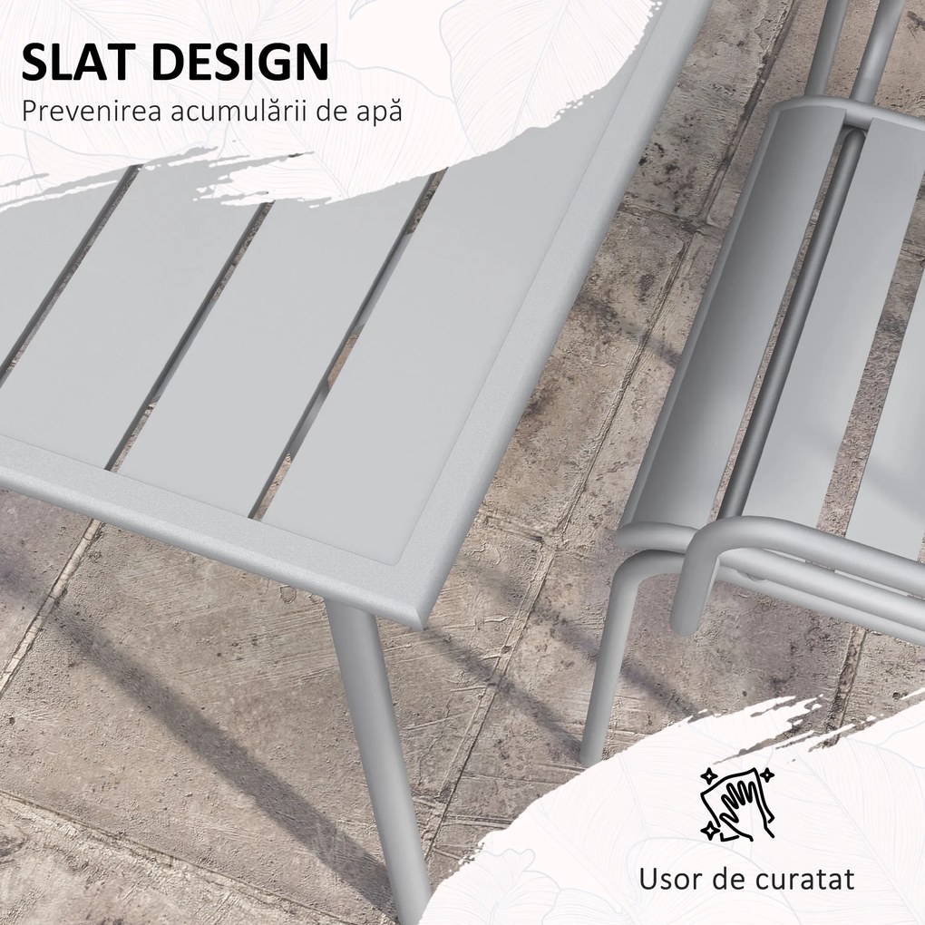 Outsunny Set de Masa de Gradina cu 7 Piese, Masa de Exterior | Aosom Romania