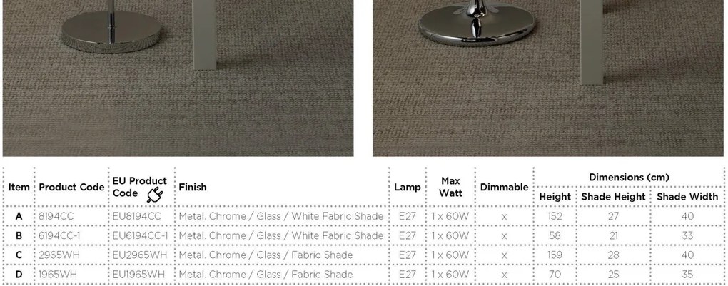 Lampadar / Lampa de podea moderna Floor Lamp EU8194CC SRT
