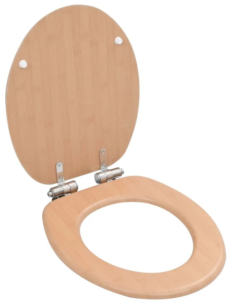 vidaXL Capac WC cu închidere silențioasă, MDF, design bambus