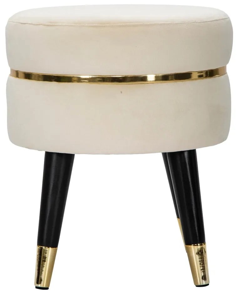 Taburet crem cu tapițerie din catifea Paris – Mauro Ferretti