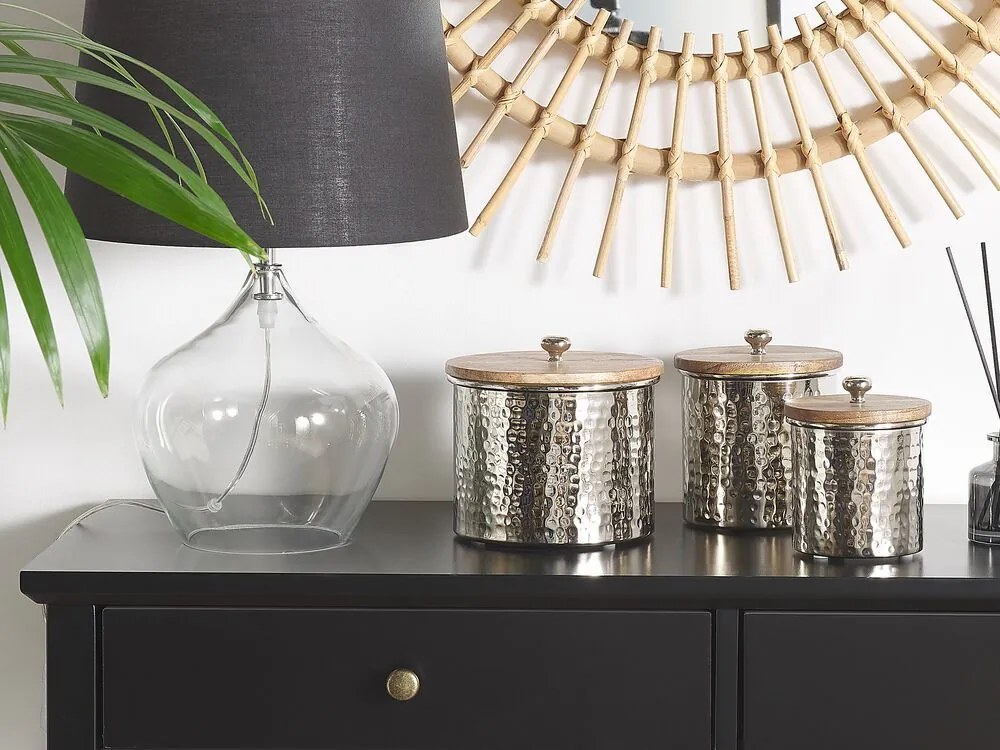 Set 3 recipiente decorative Asdis (argintiu). 1077396