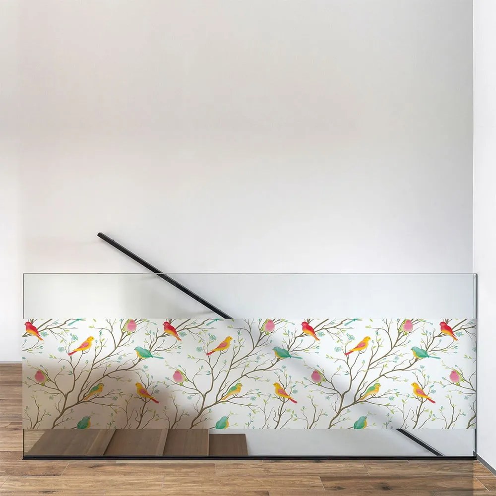 Autocolant pentru geam 200x40 cm Birds in the Forest – Ambiance