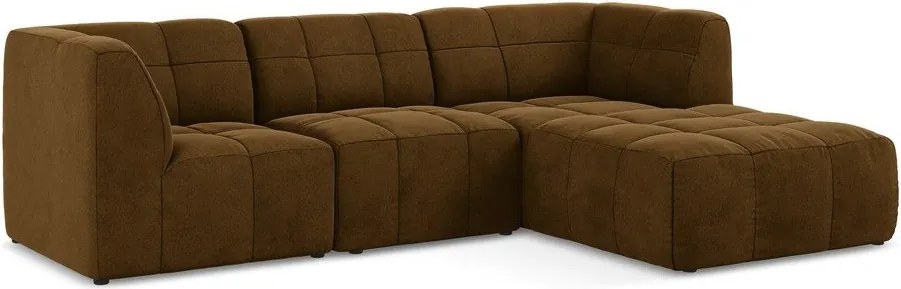 Colțar galben muștar cu tapițerie din catifea (cu colț pe partea dreaptă/cu șezlong) Aloha – Makamii