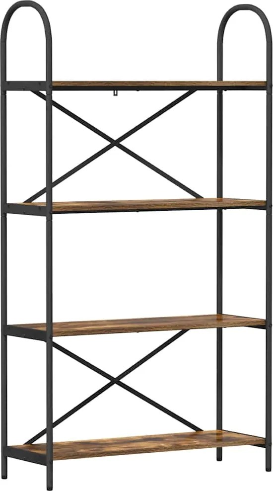 vidaXL Raft pentru cărți Stejar fumuriu 80 x 30 x 146 cm Lemn compozit