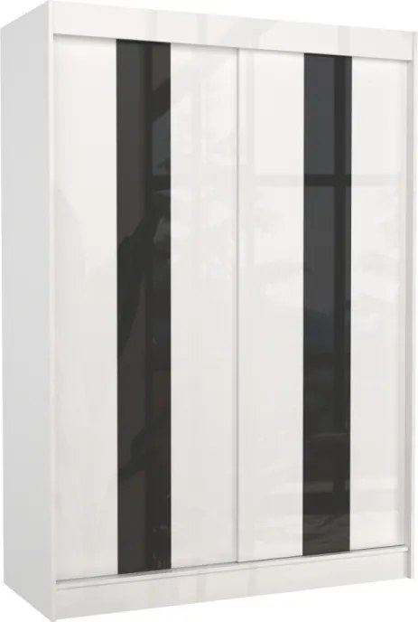 Dulap cu usi glisante 150x215 cm, Karen, ADRK Furniture (Culoare: Sonoma / Negru Lacobel)