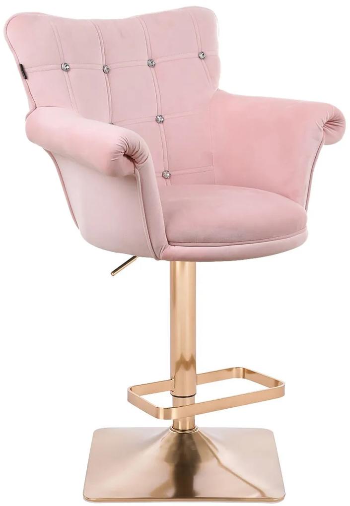 HR804KW scaun Catifea Roz cu Bază Aurie